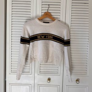 Brandy Melville Wool Blend Cropped New York Sweater